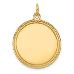 14K Plain .013 Gauge Engravable Round Disc Charm, 29 x 23mm view