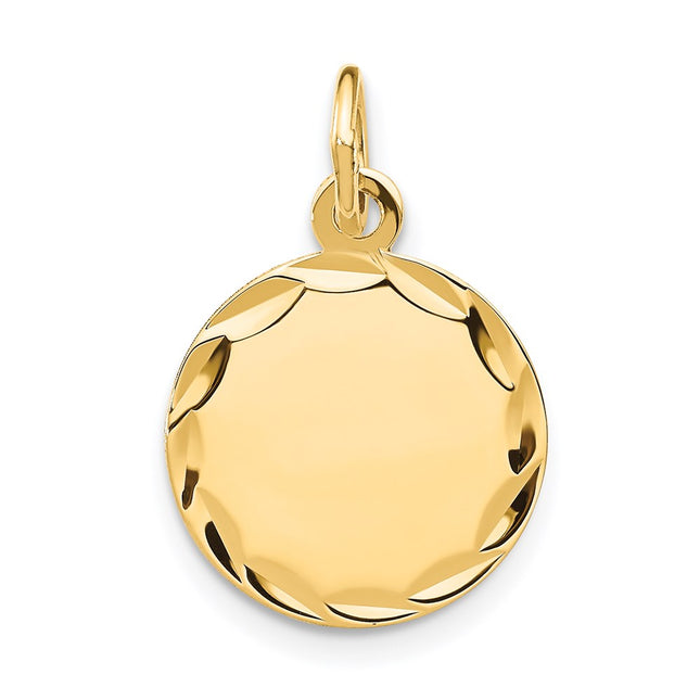 14K gold disc charm