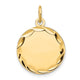 14K Etched .027 Gauge Engravable Round Disc Charm, 23 x 16mm