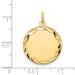 14K Etched .011 Gauge Engravable Round Disc Charm, 26 x 19mm view