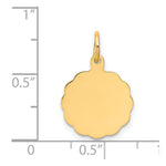 14K .018 Gauge Engravable Scalloped Disc Charm, 20 x 13mm view