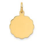 14K .018 Gauge Engravable Scalloped Disc Charm, 20 x 13mm view