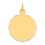 14K .018 Gauge Engravable Scalloped Disc Charm, 20 x 13mm view