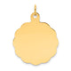 14K .018 Gauge Engravable Scalloped Disc Charm, 20 x 13mm