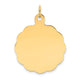 14K .018 Gauge Engravable Scalloped Disc Charm, 29 x 24mm