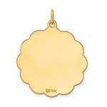 14K .018 Gauge Engravable Scalloped Disc Charm, 20 x 13mm view
