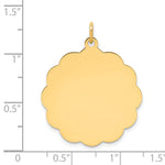 14K .018 Gauge Engravable Scalloped Disc Charm, 20 x 13mm view