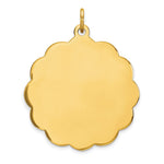 14K .018 Gauge Engravable Scalloped Disc Charm, 31 x 26mm view