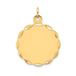 14K .018 Gauge Engravable Scalloped Disc Charm, 20 x 13mm view