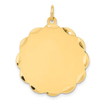 14K .018 Gauge Engravable Scalloped Disc Charm, 20 x 13mm view