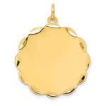 14K .018 Gauge Engravable Scalloped Disc Charm, 20 x 13mm view