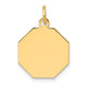 14K Plain .018 Gauge Engravable Octagonal Disc Charm, 21 x 15mm