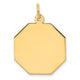 14K Plain .013 Gauge Engravable Octagonal Disc Charm, 25 x 19mm