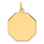 14K Plain .009 Gauge Engravable Octagonal Disc Charm, 25 x 19mm view