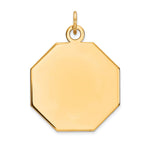 14K Plain .018 Gauge Engravable Octagonal Disc Charm, 27 x 21mm view