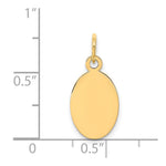 14K Plain .011 Gauge Engravable Oval Disc Charm, 20 x 9mm view