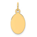 14K Plain .027 Gauge Engravable Oval Disc Charm, 20 x 9mm