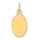 14K Plain .018 Gauge Engravable Oval Disc Charm, 20 x 9mm