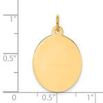 14K Plain .013 Gauge Engravable Oval Disc Charm, 26 x 16mm view