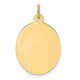 14K Plain .011 Gauge Engravable Oval Disc Charm, 26 x 16mm