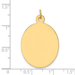 14K Plain .013 Gauge Engravable Oval Disc Charm, 37 x 22mm view