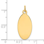 14K Plain .013 Gauge Engravable Elliptical Disc Charm, 30 x 12.5mm view