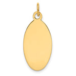 14K Plain .018 Gauge Engravable Elliptical Disc Charm, 30 x 12.5mm view