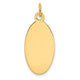 14K Plain .018 Gauge Engravable Elliptical Disc Charm, 30 x 12.5mm