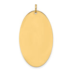 14K Plain .013 Gauge Engravable Elliptical Disc Charm, 38 x 21mm view