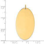 14K Plain .013 Gauge Engravable Elliptical Disc Charm, 38 x 21mm view