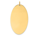 14K Plain .013 Gauge Engravable Elliptical Disc Charm, 38 x 21mm