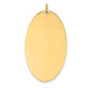 14K Plain .013 Gauge Engravable Elliptical Disc Charm, 38 x 21mm