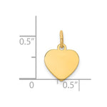 14K Plain .009 Gauge Engravable Heart Disc Charm, 16 x 10mm view