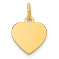 14K Plain .013 Gauge Engravable Heart Disc Charm, 16 x 10mm
