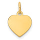 14K Plain .013 Gauge Engravable Heart Disc Charm, 16 x 10mm