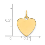 14K Plain .027 Gauge Engravable Heart Disc Charm, 18 x 14mm view