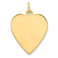 14K Plain .018 Gauge Engravable Heart Disc Charm, 27 x 21mm