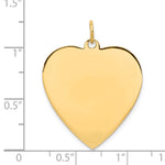 14K Plain .027 Gauge Engravable Heart Disc Charm, 30 x 24mm view