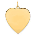 14K Plain .027 Gauge Engravable Heart Disc Charm, 30 x 24mm