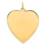 14K Plain .027 Gauge Engravable Heart Disc Charm, 30 x 24mm view