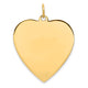 14K Plain .027 Gauge Engravable Heart Disc Charm, 30 x 24mm