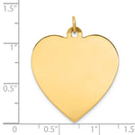 14K Plain .027 Gauge Engravable Heart Disc Charm, 33 x 28mm view