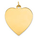 14K Plain .035 Gauge Engravable Heart Disc Charm, 33 x 28mm