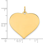 14K Plain .013 Gauge Engravable Heart Disc Charm, 25 x 24mm view