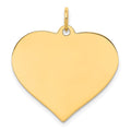 14K Plain .035 Gauge Engravable Heart Disc Charm, 25 x 24mm
