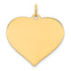 14K Plain .035 Gauge Engravable Heart Disc Charm, 25 x 24mm