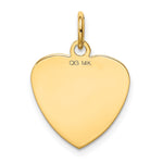 14K Etched .027 Gauge Engravable Heart Disc Charm, 21 x 15mm view