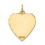 14K Etched .018 Gauge Engravable Heart Disc Charm, 25 x 17mm view