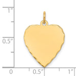 14K Etched .027 Gauge Engravable Heart Disc Charm, 25 x 17mm view
