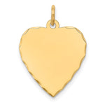 14K Etched .027 Gauge Engravable Heart Disc Charm, 25 x 17mm view